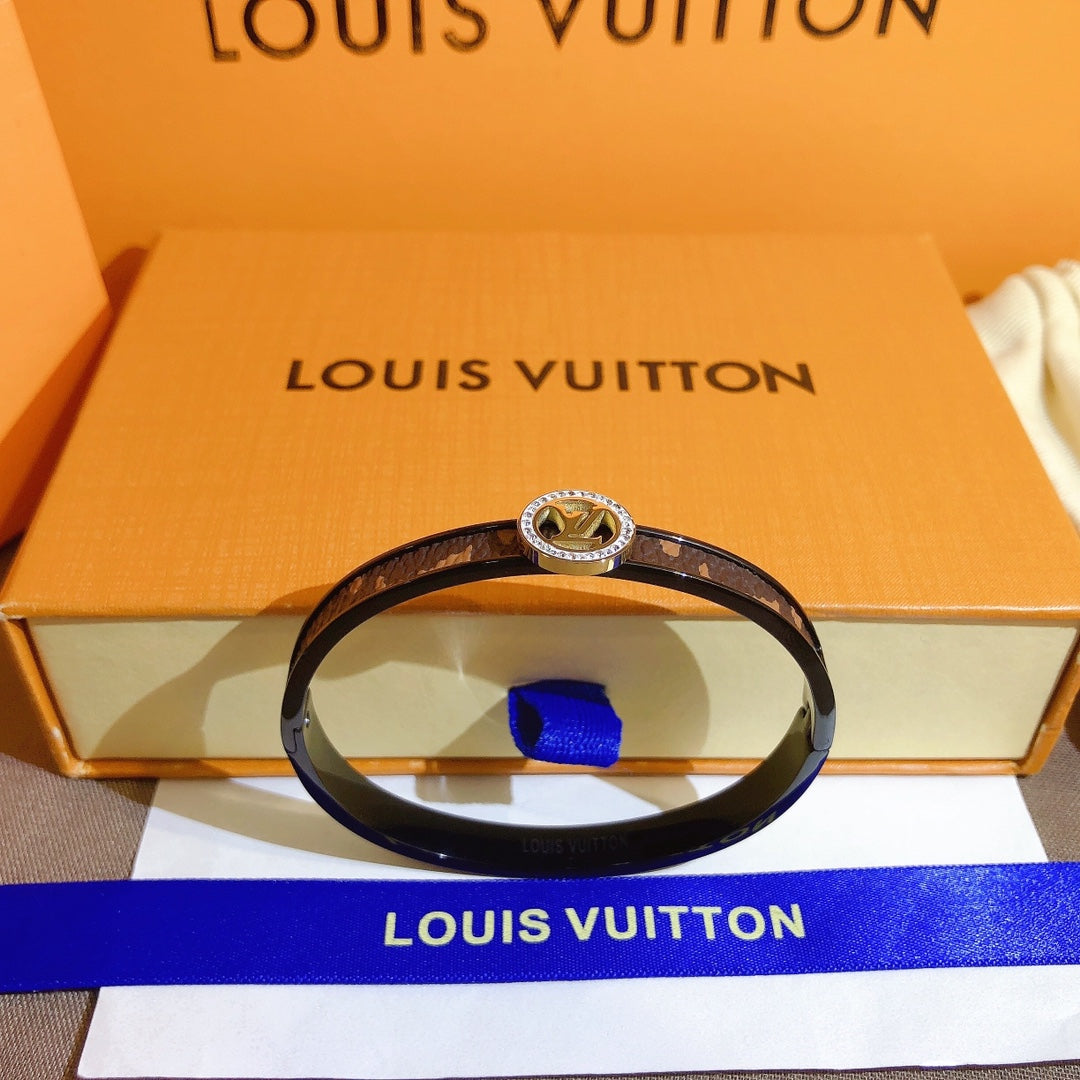 Louis Vuitton Leather Monogram Crystal Bracelet – Luxury Jewelry – product image 5