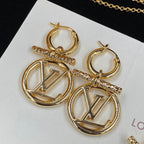 Louis Vuitton Letter Logo Earring Necklace Set – Luxury Designer Jewelry – product image 6