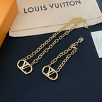 Louis Vuitton Letter Pendant Bracelet Necklace Set – Luxury Jewelry – product image 3