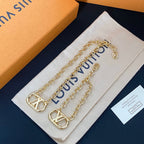 Louis Vuitton Letter Pendant Bracelet Necklace Set – Luxury Jewelry – product image 11