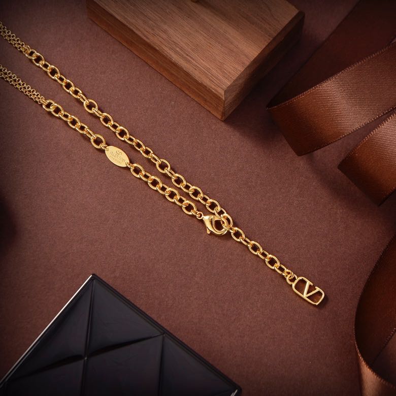 Louis Vuitton Letter Pendant Double Necklace – Luxury Designer Jewelry – product image 4