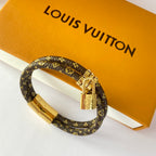 Louis Vuitton Lock Pendant Double Layer Leather Bracelet – Luxury Jewelry – product image 4