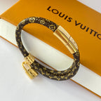 Louis Vuitton Lock Pendant Double Layer Leather Bracelet – Luxury Jewelry – product image 5