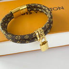 Louis Vuitton Lock Pendant Double Layer Leather Bracelet – Luxury Jewelry – product image 6