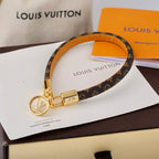 Louis Vuitton Logo Pendant Monogram Leather Bracelet – Luxury Jewelry – product image 2