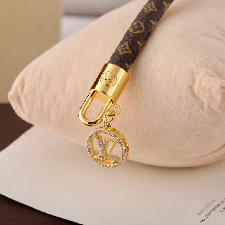 Louis Vuitton Logo Pendant Monogram Leather Bracelet – Luxury Jewelry – product image 5