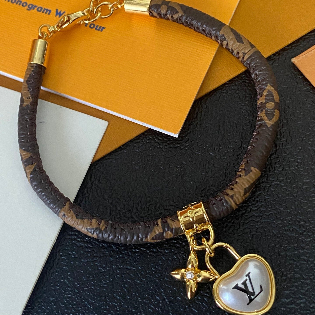 Louis Vuitton Love Pendant Leather Bracelet – Luxury Jewelry – product image 2