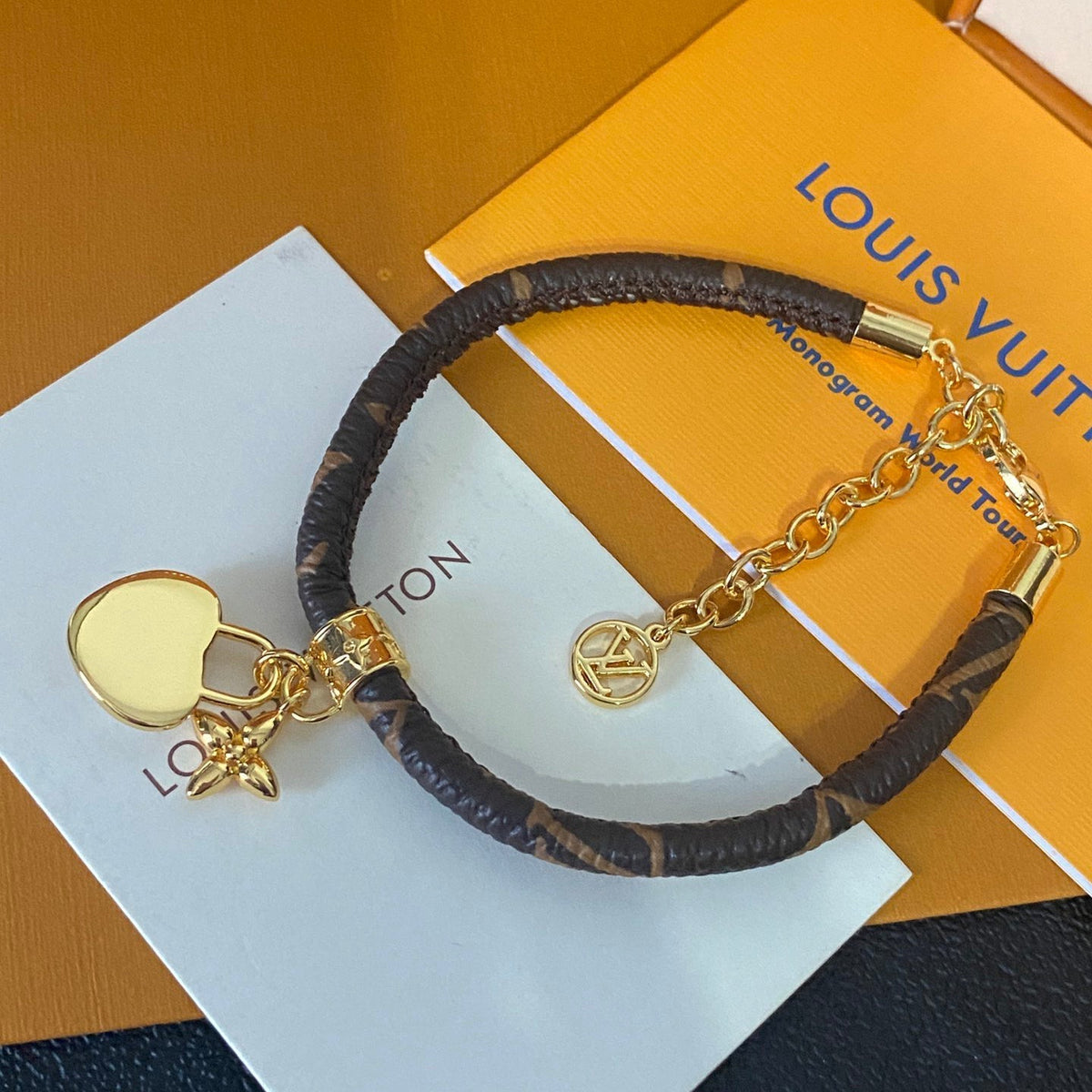 Louis Vuitton Love Pendant Leather Bracelet – Luxury Jewelry – product image 5