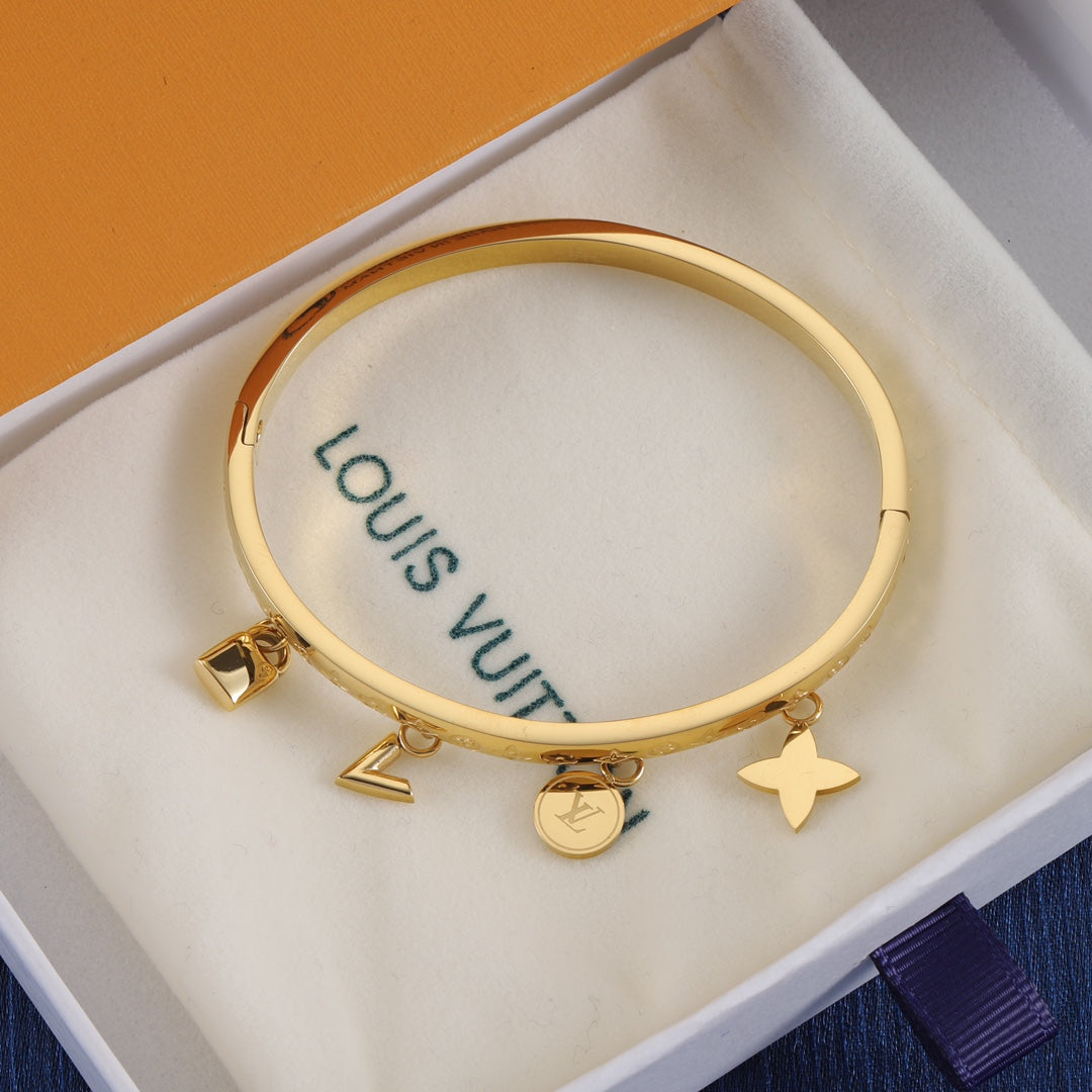 Louis Vuitton Metal Flower Pendant Bracelet – Luxury Jewelry – product image 1