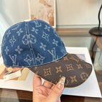 Louis Vuitton monogram baseball cap in blue and black — view 3