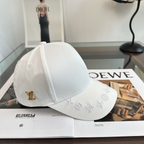 Louis Vuitton monogram baseball cap in white front view