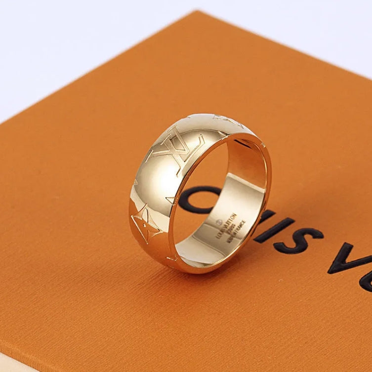 Louis Vuitton Monogram Carved Ring – Luxury Designer Jewelry – product image 1