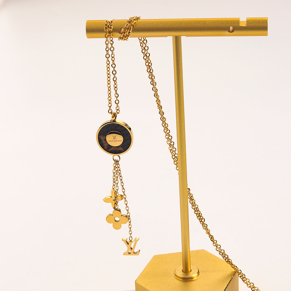 Louis Vuitton Monogram Disc Logo Necklace – Luxury Designer Jewelry – product image 1