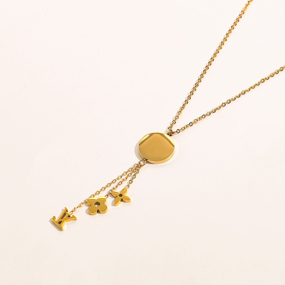 Louis Vuitton Monogram Disc Logo Necklace – Luxury Designer Jewelry – product image 2