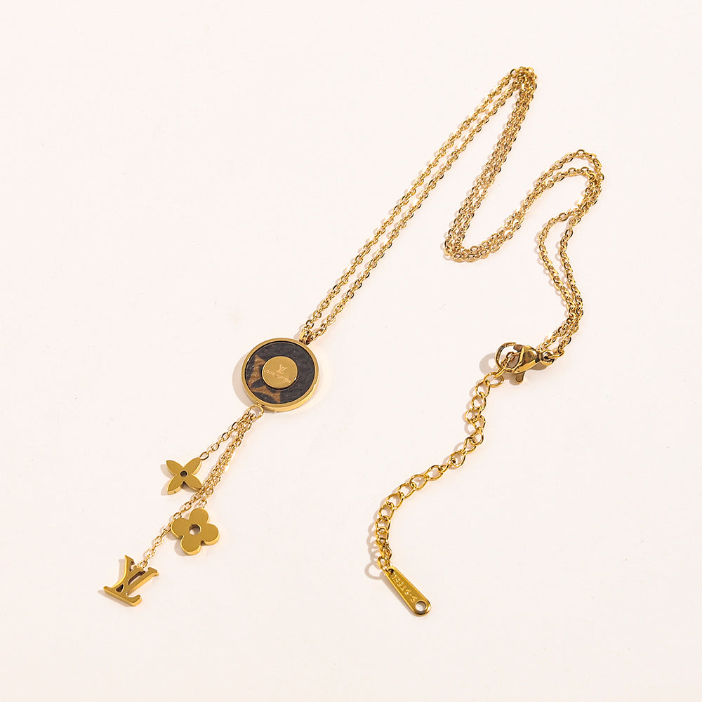 Louis Vuitton Monogram Disc Logo Necklace – Luxury Designer Jewelry – product image 3