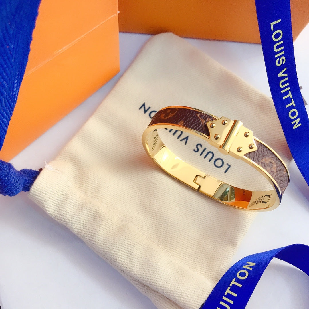 Louis Vuitton Monogram Leather Bracelet – Luxury Jewelry – product image 1