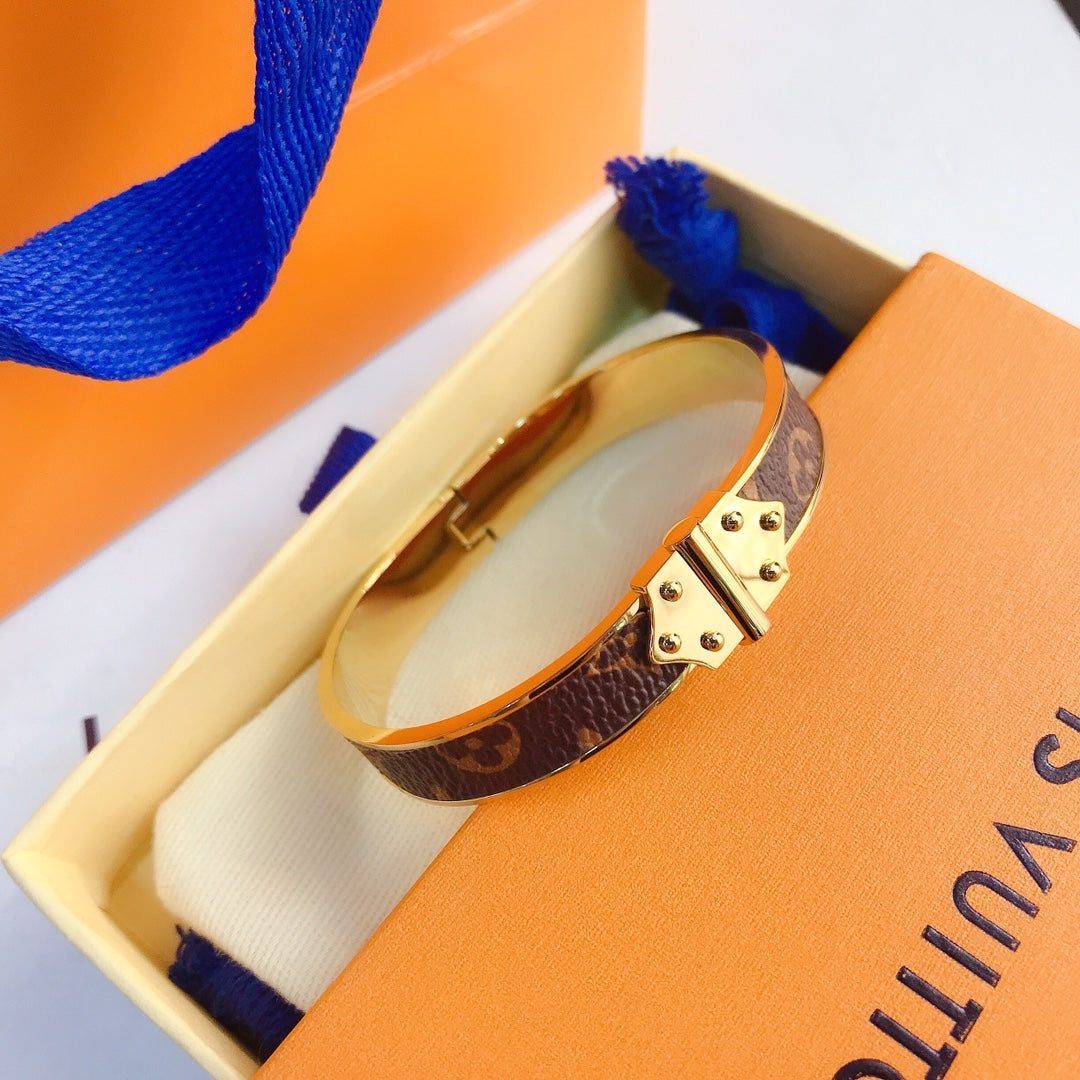 Louis Vuitton Monogram Leather Bracelet – Luxury Jewelry – product image 2