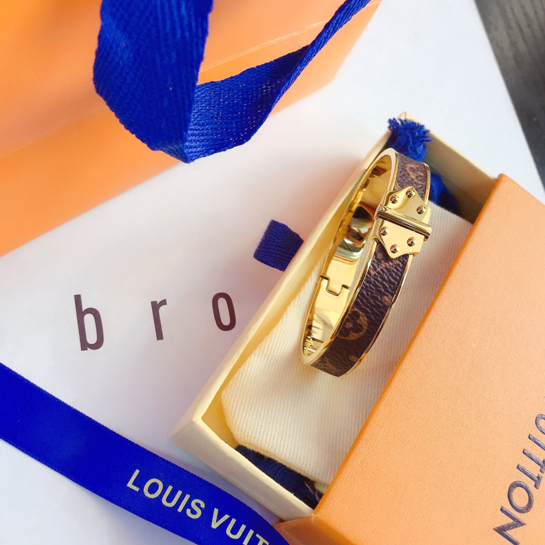 Louis Vuitton Monogram Leather Bracelet – Luxury Jewelry – product image 6
