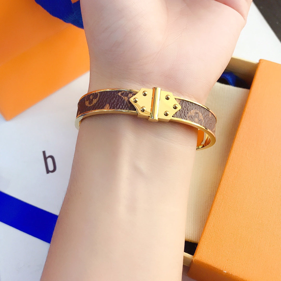 Louis Vuitton Monogram Leather Bracelet – Luxury Jewelry – product image 8