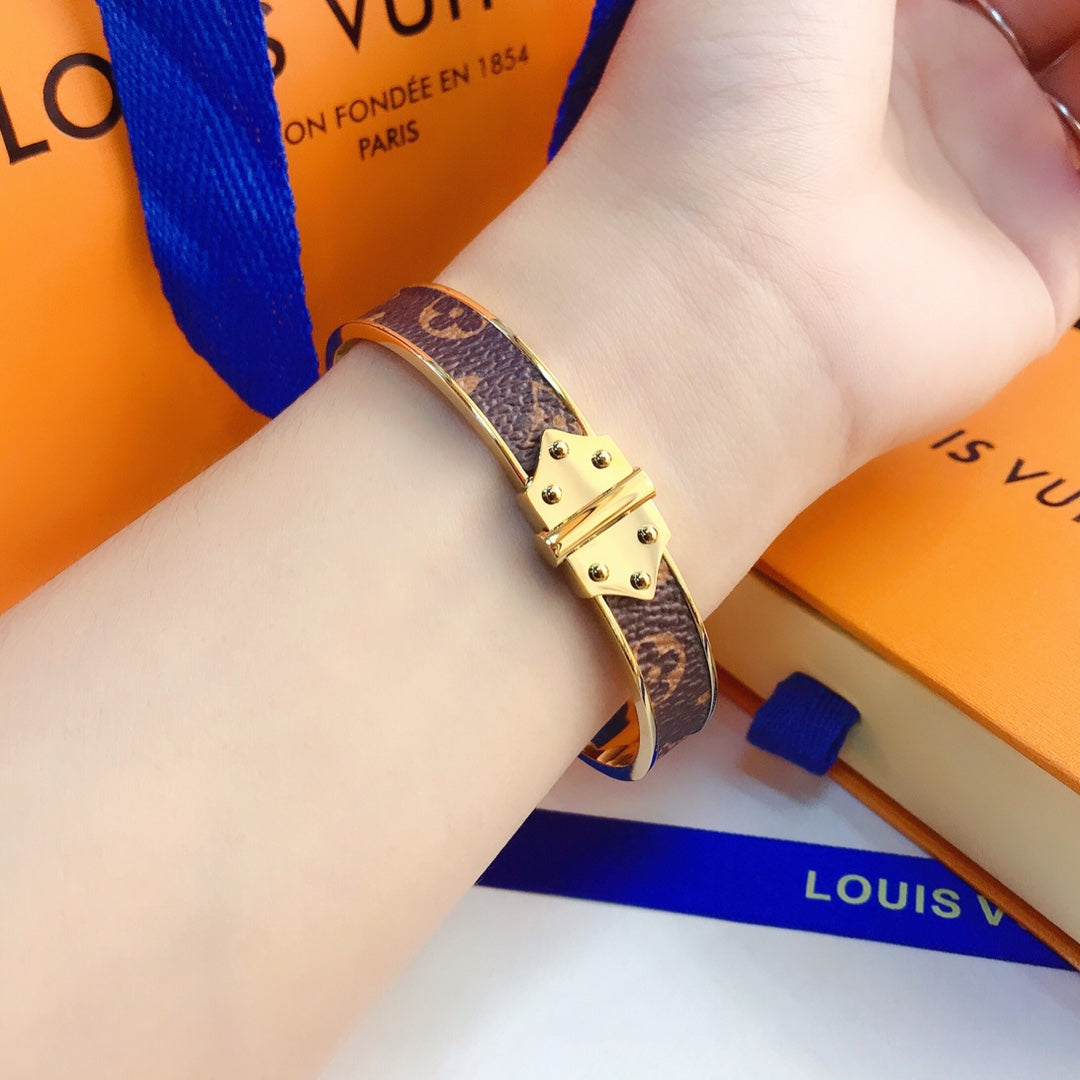 Louis Vuitton Monogram Leather Bracelet – Luxury Jewelry – product image 9