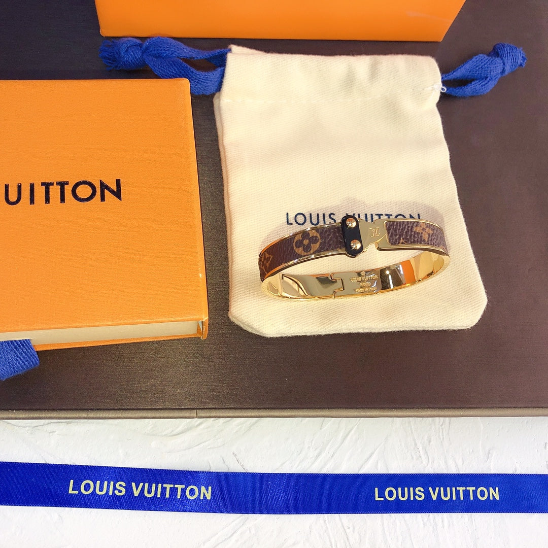 Louis Vuitton Monogram Leather Print Bracelet – Luxury Jewelry – product image 1