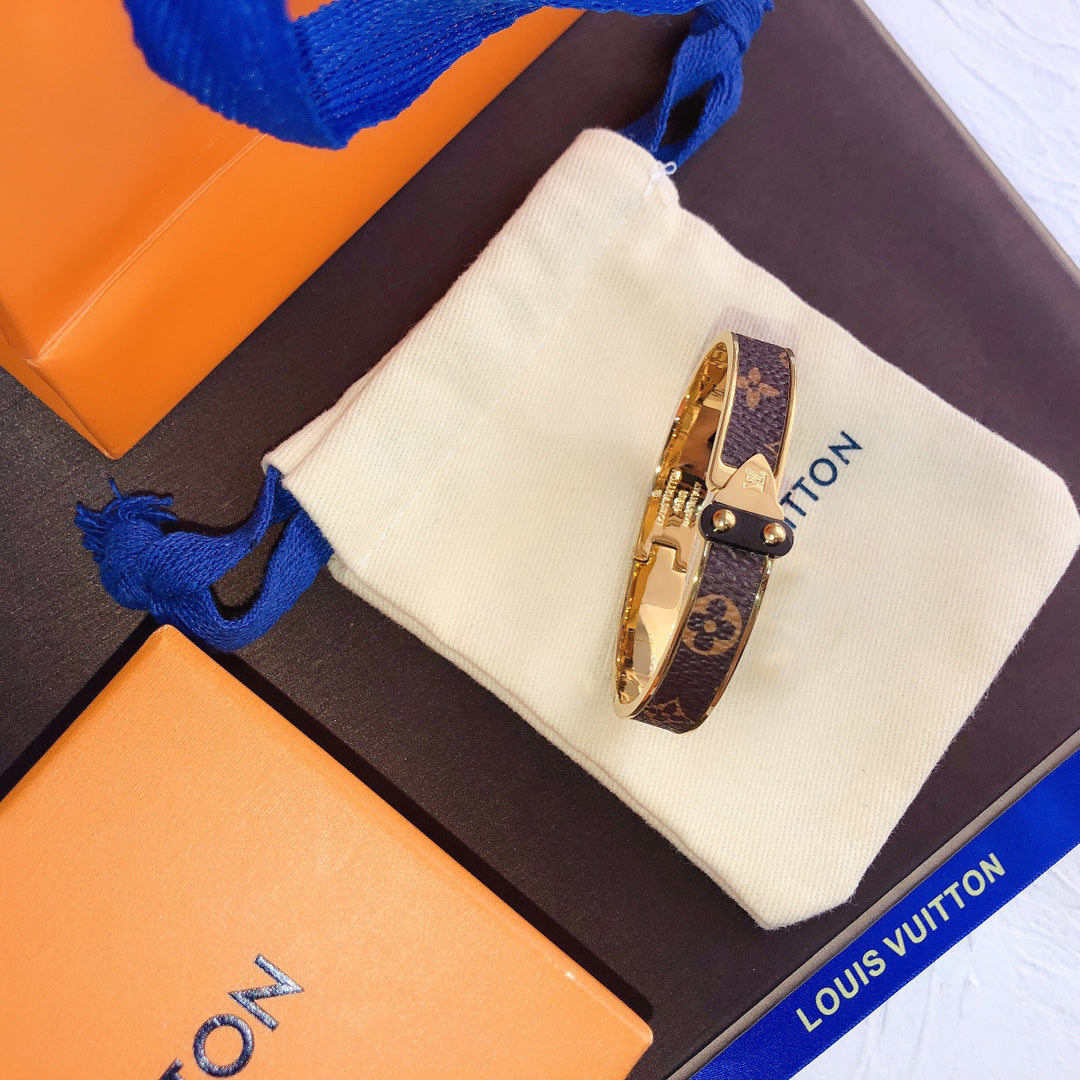 Louis Vuitton Monogram Leather Print Bracelet – Luxury Jewelry – product image 6