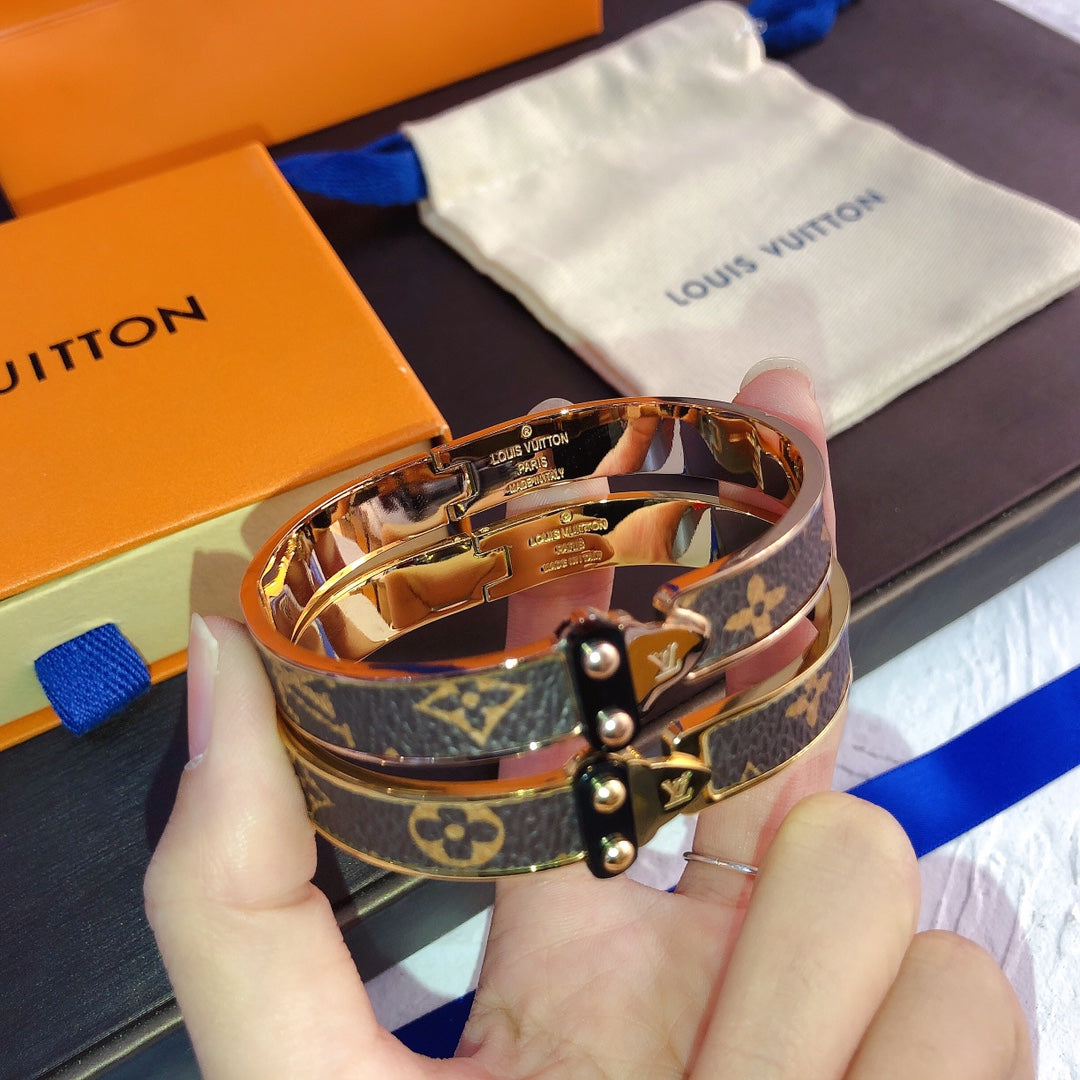 Louis Vuitton Monogram Leather Print Bracelet – Luxury Jewelry – product image 7