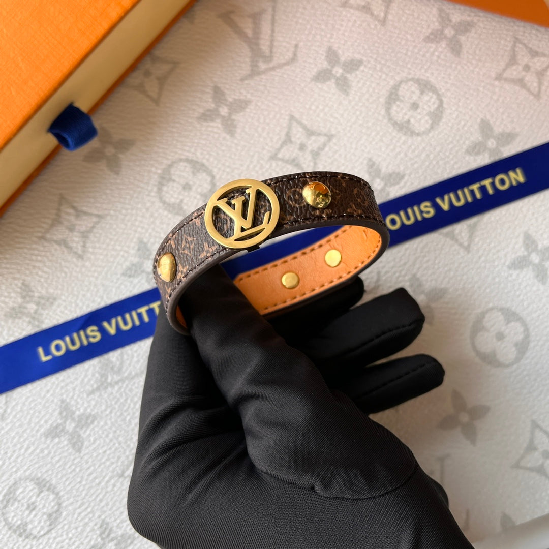 Louis Vuitton Monogram Print Leather Bracelet – Luxury Jewelry – product image 2