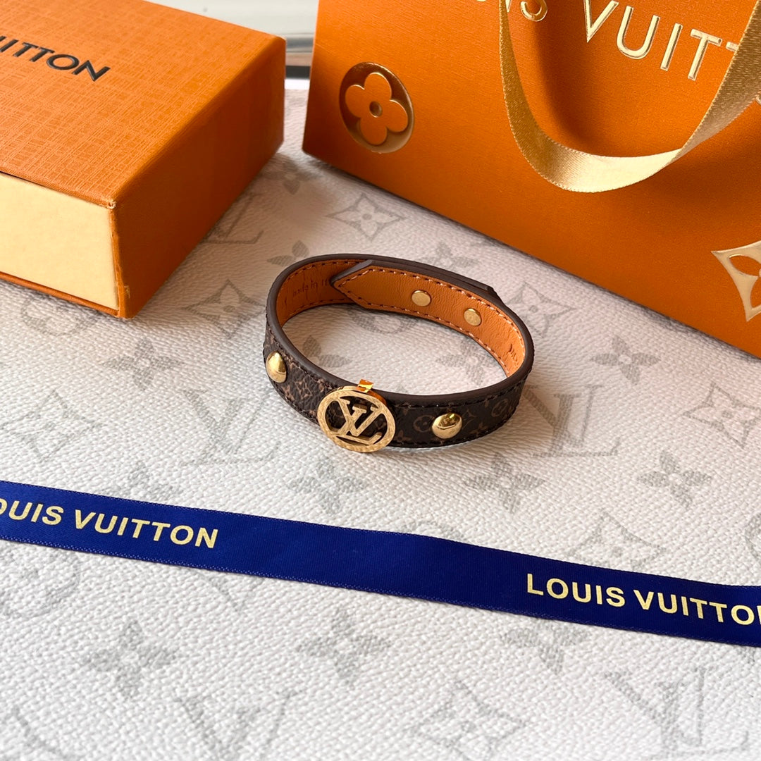 Louis Vuitton Monogram Print Leather Bracelet – Luxury Jewelry – product image 3