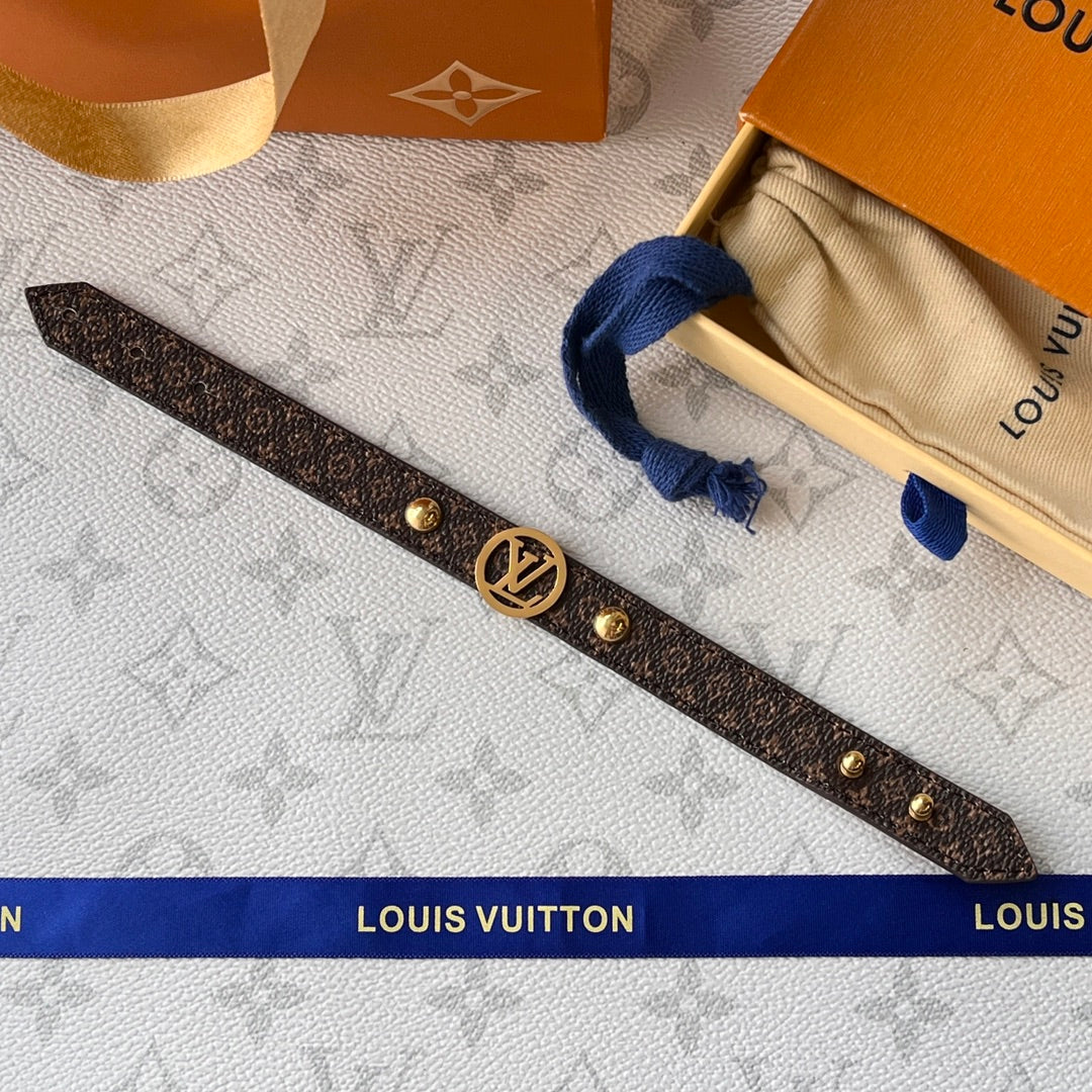 Louis Vuitton Monogram Print Leather Bracelet – Luxury Jewelry – product image 4