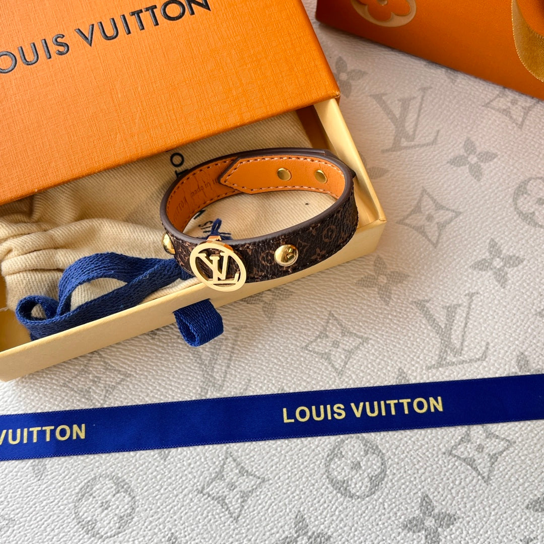 Louis Vuitton Monogram Print Leather Bracelet – Luxury Jewelry – product image 5