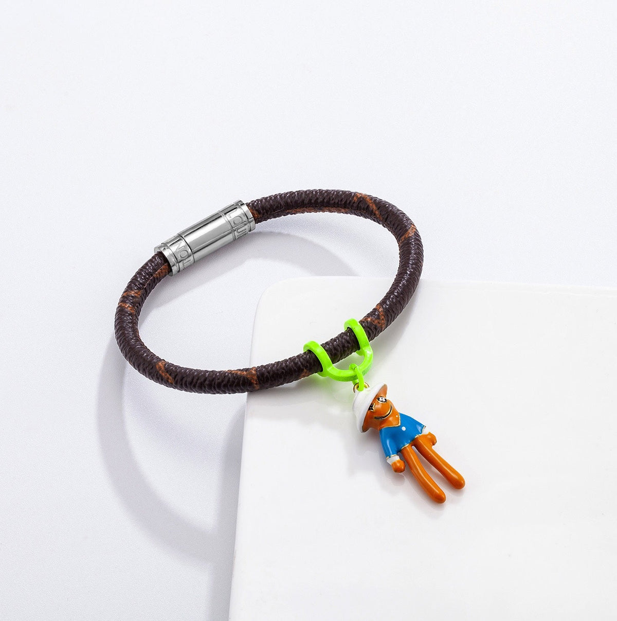 Louis Vuitton Monogram Puppet Pendant Leather Bracelet – Luxury Jewelry – product image 3