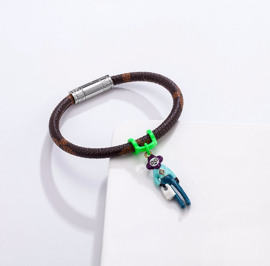 Louis Vuitton Monogram Puppet Pendant Leather Bracelet – Luxury Jewelry – product image 6