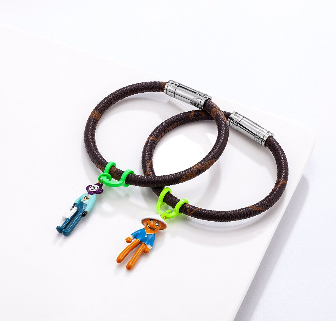 Louis Vuitton Monogram Puppet Pendant Leather Bracelet – Luxury Jewelry – product image 8