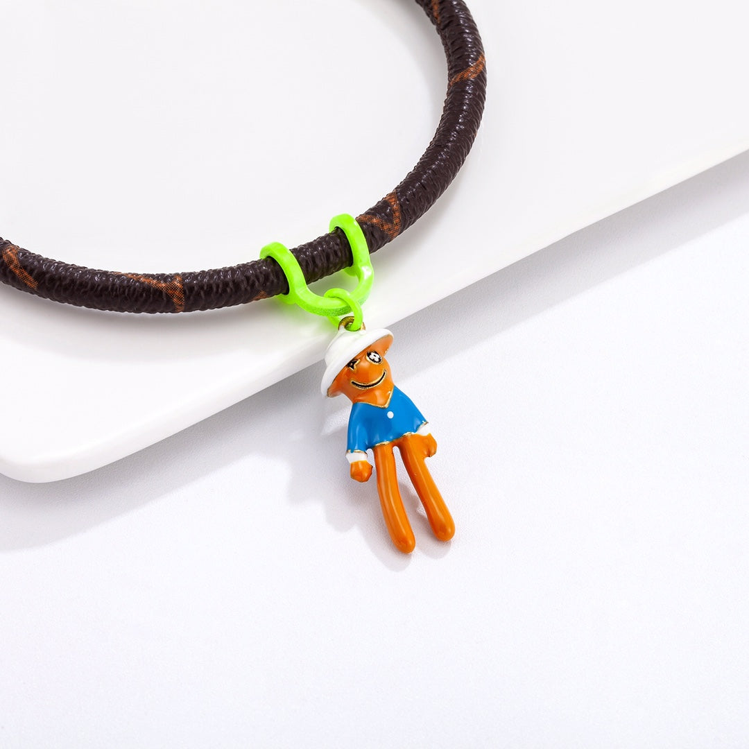 Louis Vuitton Monogram Puppet Pendant Leather Bracelet – Luxury Jewelry – product image 10