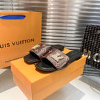 Louis Vuitton New Embossed Diamond Velcro Flat Slippers – slippers product image 12
