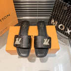 Louis Vuitton New Embossed Diamond Velcro Flat Slippers – slippers product image 2