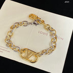 Louis Vuitton Oval Chain Necklace Bracelet Earring Set – Luxury Jewelry – product image 2