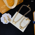 Louis Vuitton Oval Chain Necklace Bracelet Earring Set – Luxury Jewelry – product image 4
