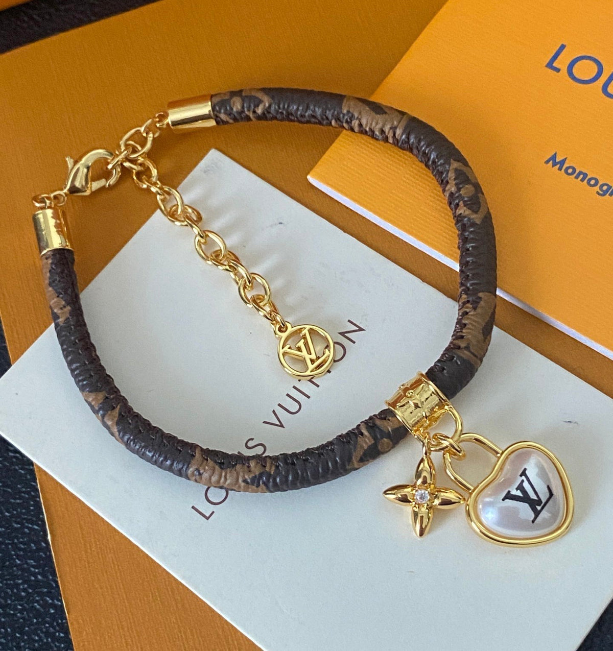 Louis Vuitton Personalized Leather Bracelet – Luxury Jewelry – product image 1