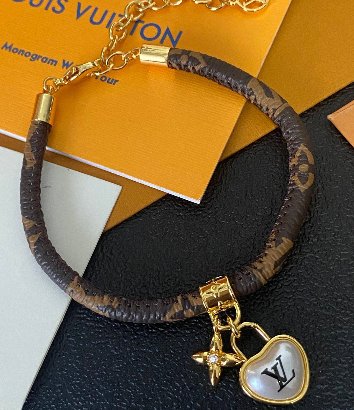 Louis Vuitton Personalized Leather Bracelet – Luxury Jewelry – product image 2