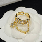 Louis Vuitton Personalized Star Chain Open Ring – Luxury Designer Jewelry – product image 1