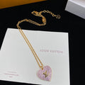 Louis Vuitton Pink Crystal Heart Necklace – Luxury Designer Jewelry – product image 1