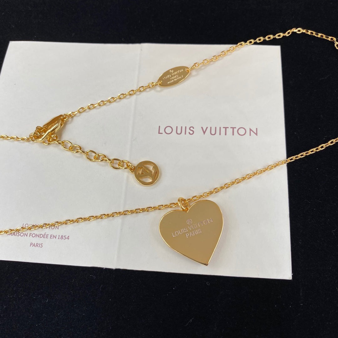 Louis Vuitton Pink Crystal Heart Necklace – Luxury Designer Jewelry – product image 3