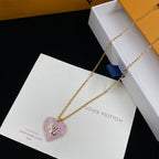 Louis Vuitton Pink Crystal Heart Necklace – Luxury Designer Jewelry – product image 4