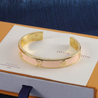 Louis Vuitton Pink Enamel Embossed Open Bracelet – Luxury Jewelry – product image 1