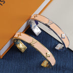 Louis Vuitton Pink Enamel Embossed Open Bracelet – Luxury Jewelry – product image 5