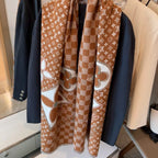 Louis Vuitton Plaid Panel Monogram Cashmere Scarf Shawl for Women – product image 3
