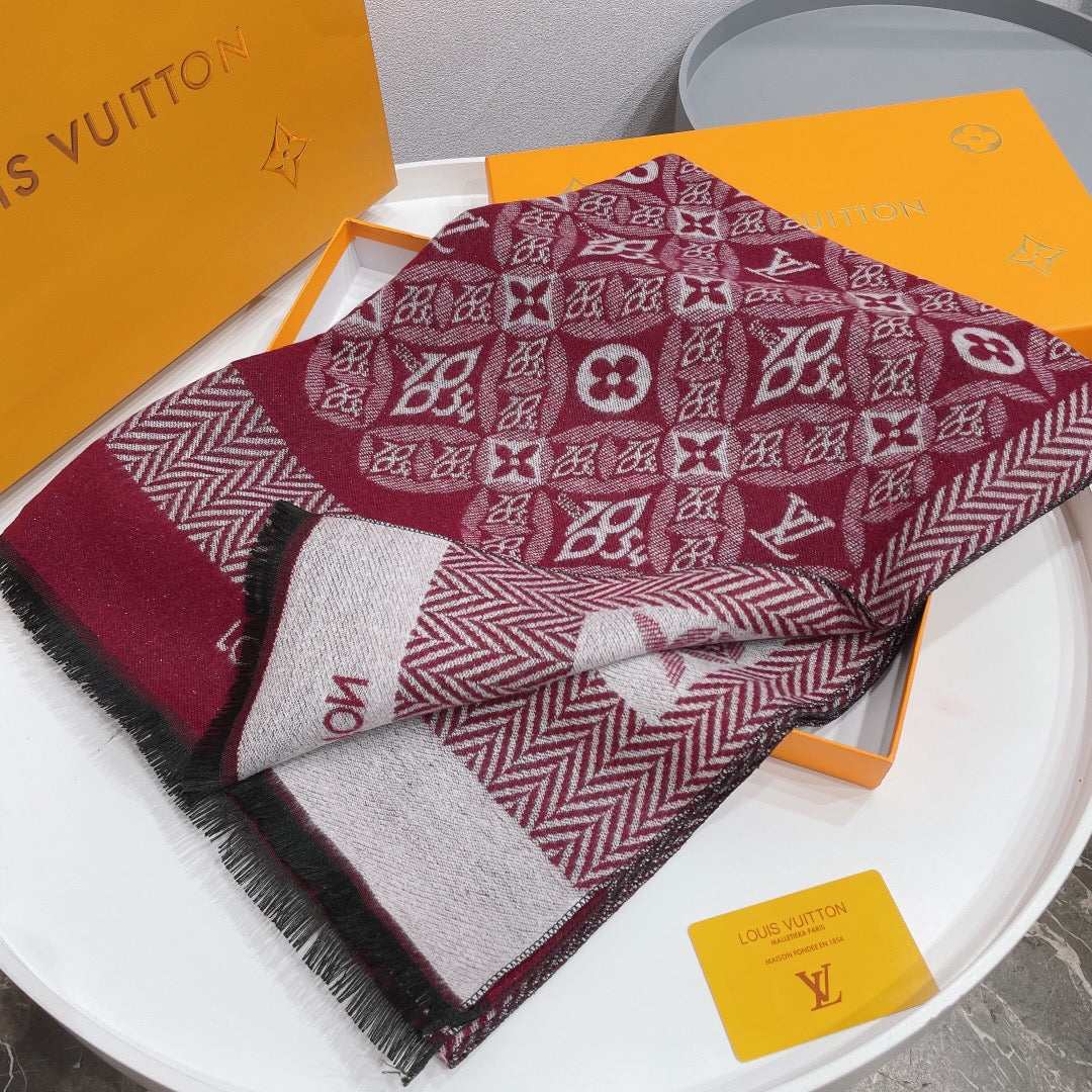 Louis Vuitton Premium Woven 1854s Jacquard Warm Scarf Shawl for Women – product image 9