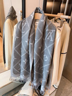 Louis Vuitton Premium Woven Rabbit Velvet Monogram Fringe Scarf Shawl – product image 2